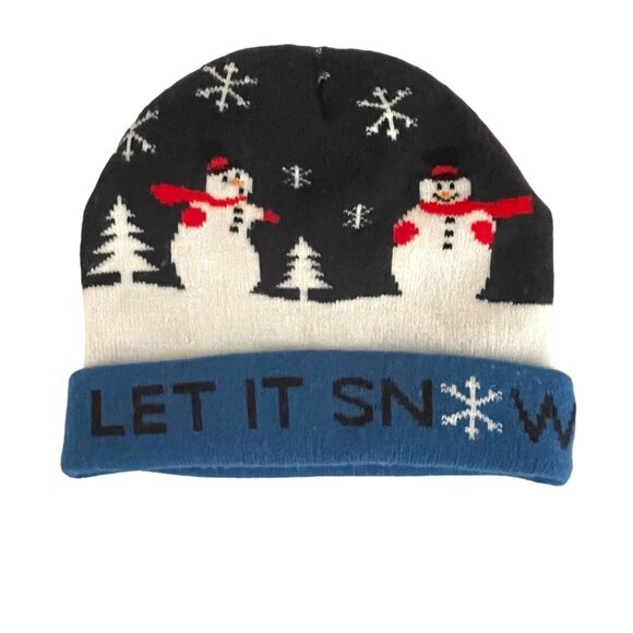 Gold Medal Accessories - Let It Snow Snowman Knit Beanie Knit Hat One Size Fits Most Winter Hat